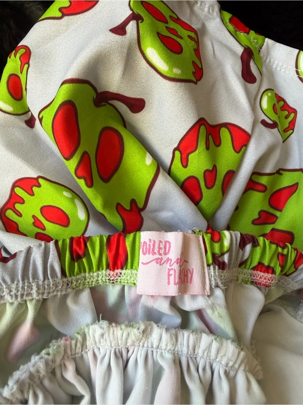 Playful Poison Apple Tie-Top Crop -